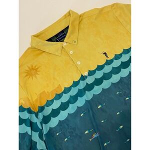 William Murray Golf Mens XL Life Aquatic Underwater Yellow Submarine Polo 093
